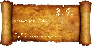 Neumayer Ida névjegykártya